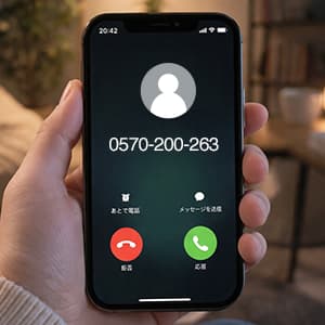 「0570200263」はイオンフィナンシャルサービスから着信